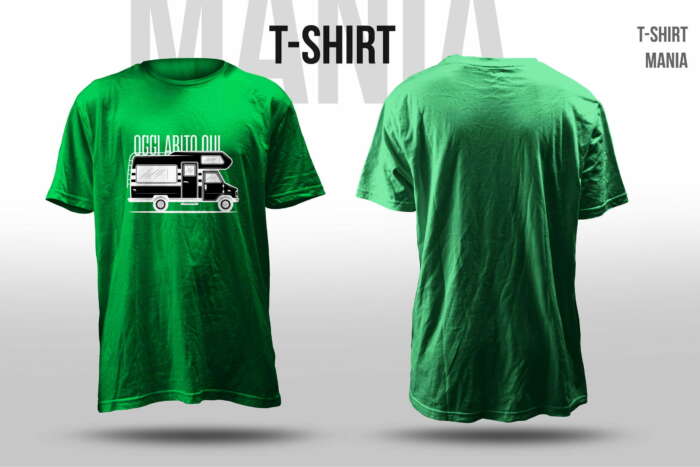 Maglietta T-Shirt Camper vanlife oggi abito qui Tshirt Mania Juri Web Design